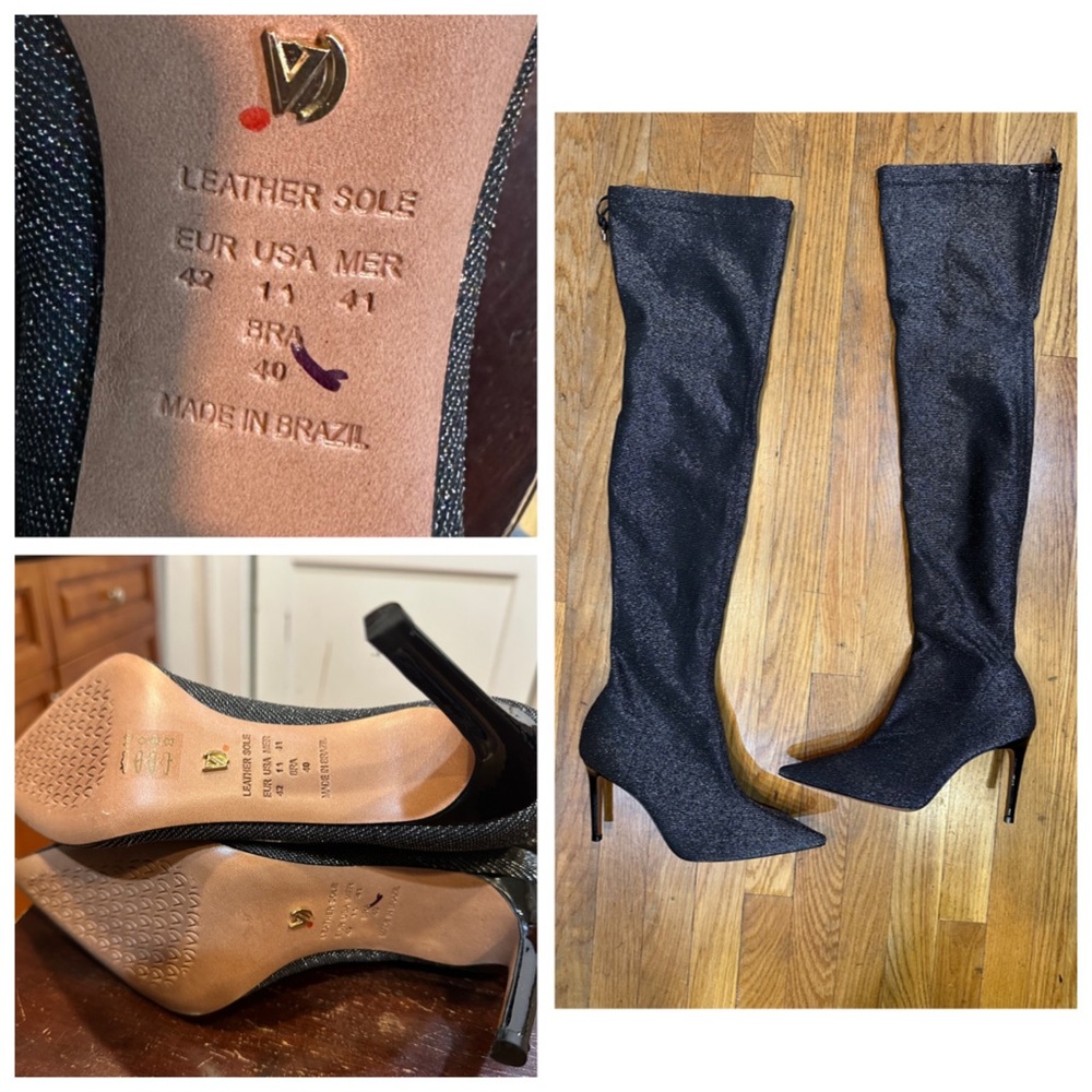 Brand new Free People Vicenza over the knee  shimmer boots. Size 11